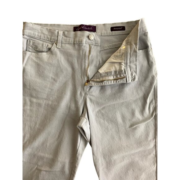 Gloria Vanderbilt Amanda Light Gray High-Rise Straight Leg Jeans Womens Size 14 - Picture 5 of 14